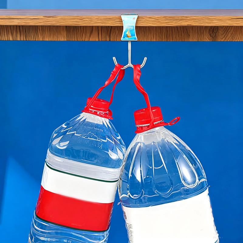 4Pcs Portable Double Hook Student Desk Side Schoolbag Holder Removable Handbag Storage School Supplies