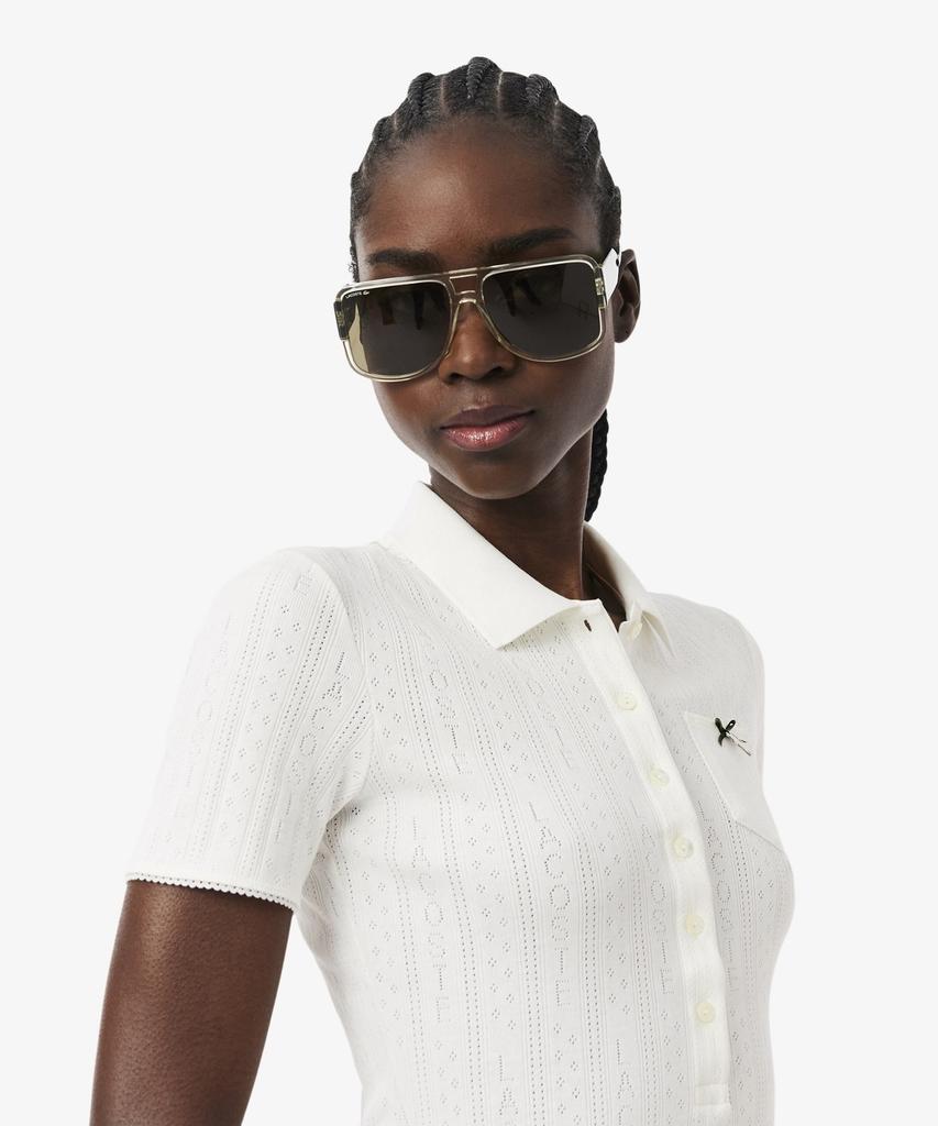 Lacoste Women'S Pointel Polo Short Sleeve Dress Ef6582-56G 70V