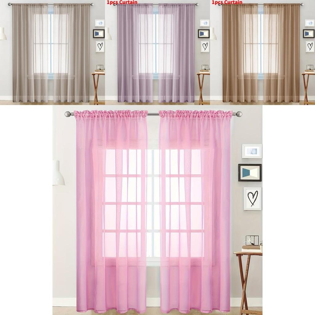 Polyester Semiblackout Window Drapery For Office And Bedroom