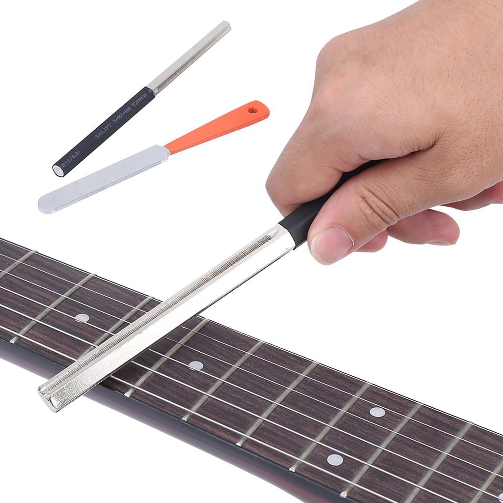 2Pcs Guitar Fret Dressing File Hex Stainless Steel Polishing Rod for Stringed Instruments