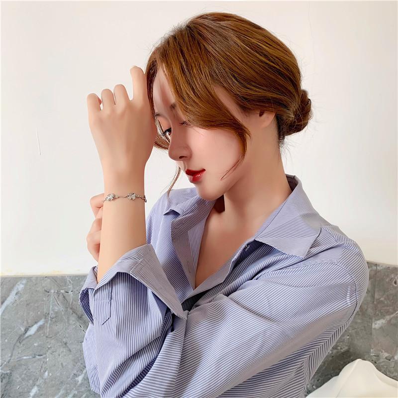 2026 Four-leaf Clover Bracelet Female Niche Design Simple Cold Wind Internet Celebrity Gift for Girlfriend