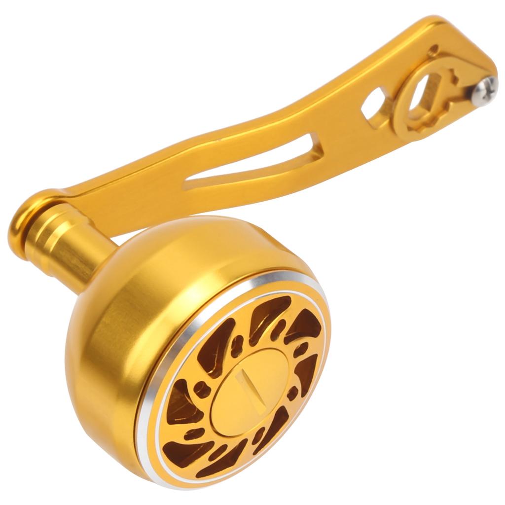 Fishing Reel Handle Grip Aluminum Alloy Baitcasting Reel Rocker Arm Replacement 8x5mmB Type Gold