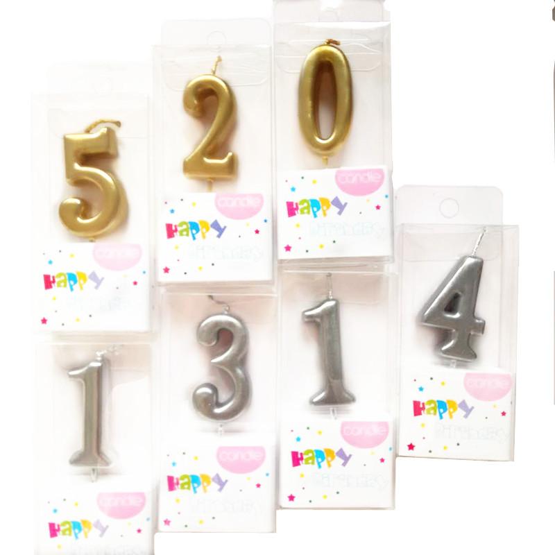 Ambient Golden Digital Candle Creative Birthday Cake Decoration for One Year 0-9 Birthday Candles