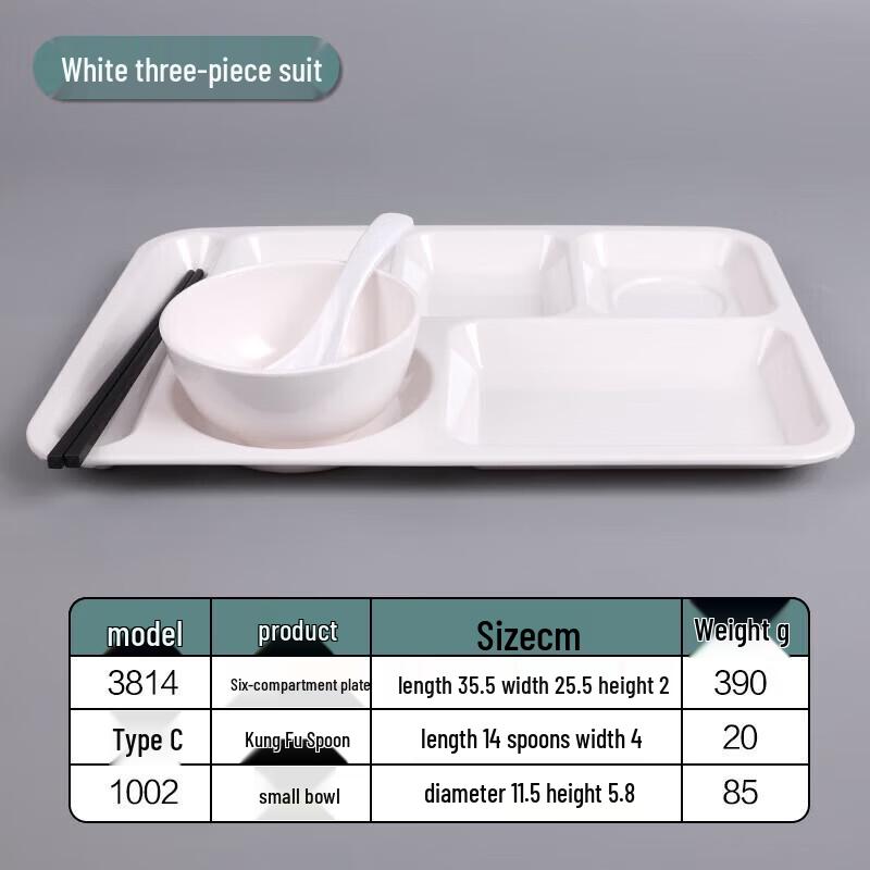 

Commercial Melamine 5-Compartment Lunch Tray