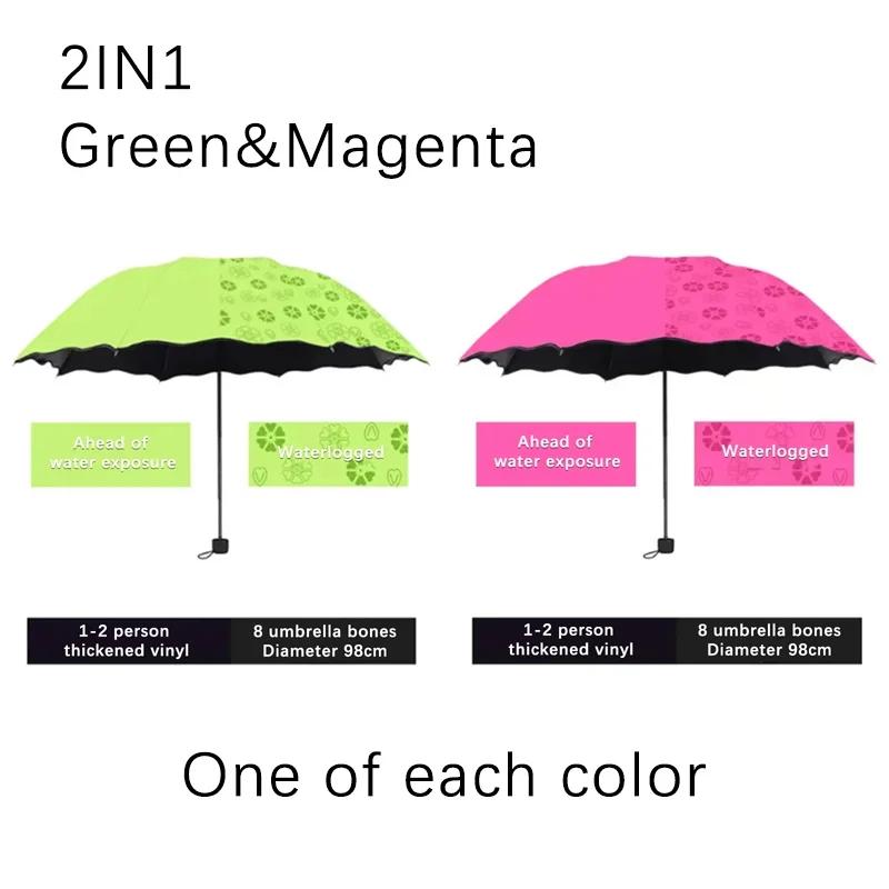 Портативный ручной складной зонт с красными листьями — фото 15