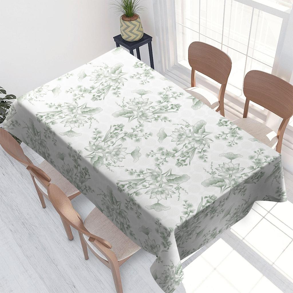 Delicate Floral Pattern Polyester Tablecloth - Decorative Table Cover for Dining Table, Stylish Home Meal & Gathering Decoration