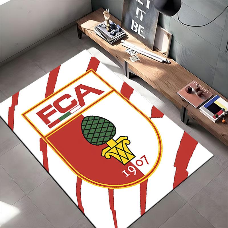Red and White FCA Logo Rug suitable as a non-slip mat for the living room or bedroom sofa