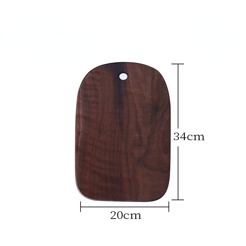 Tabla de cortar de madera de forma irregular para pan, verduras, frutas, tabla de madera de nogal negro macizo para alimentos, filetes, charcutería, tabla para queso de cena con agujero