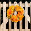 Halloween Dead Branch Pumpkin Wreath Door Hanging Christmas Autumn Color Maple Leaf Rattan Window Decoration