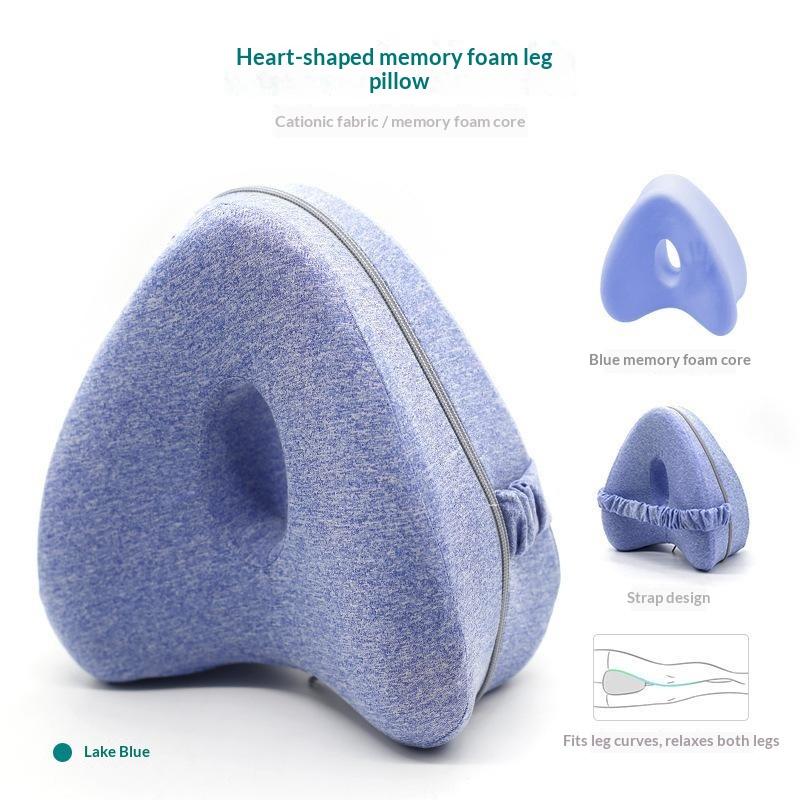 Heart Shaped Breathable Leg Pillow Orthopedic Memory Foam Knee Support Cushion for Elderly Side Sleepers Pain Relief