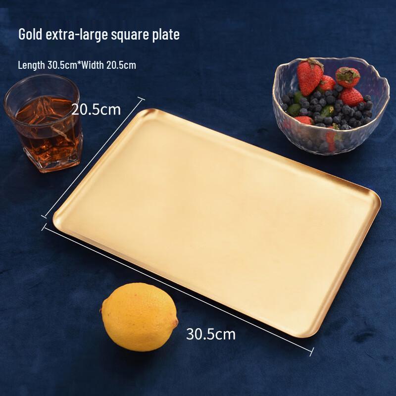 Gold Plated Borderless Stainless Steel Serving Tray