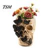 Niche Gothic Gifts Black Butterfly Skull Vase, Resin Skeleton Pen Holder, Flower Vase Arrangement Container, Creative Desktop Organizer for