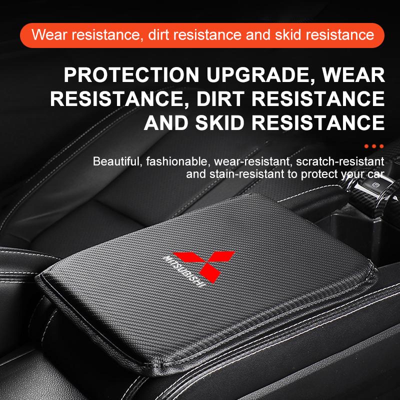 Car Armrest Box Mats Leather Center Console Covers Interior Accessories For Mitsubishi Pajero Outlander XL Montero Lancer Triton L200 Galant