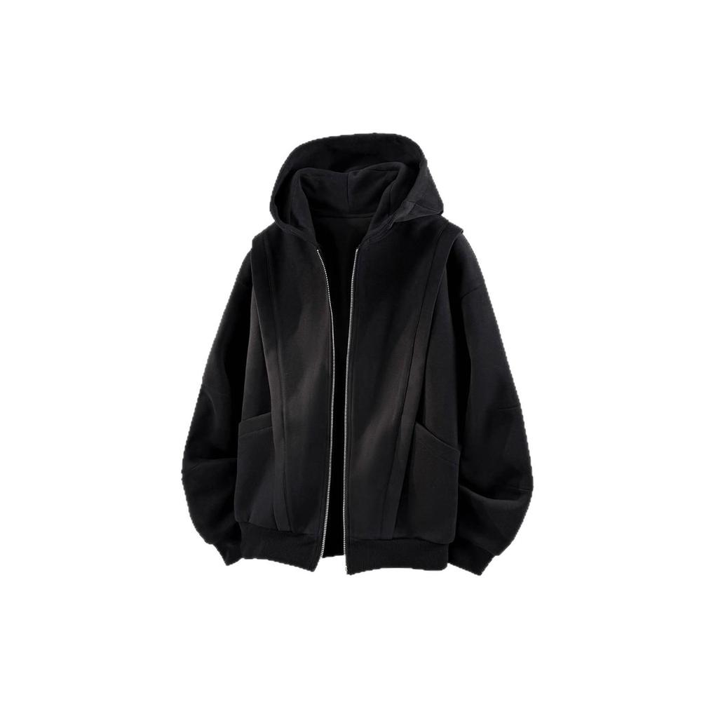 Herren 2025 Patchwork Cardigan Sweatshirt - Lässige lockere Passform, Steifes schweres Material, Langarmjacke für Frühling und Herbst.