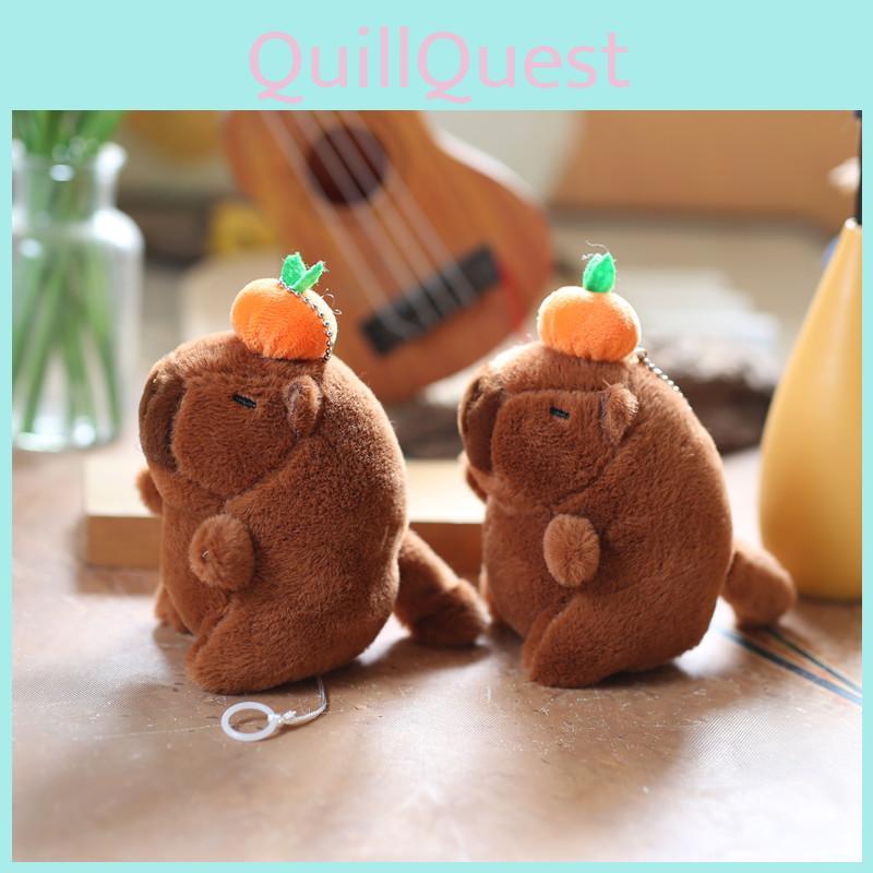Stuffed Capybara Plush Toy With Wiggling Tail For Kids Gift And Bag Decor