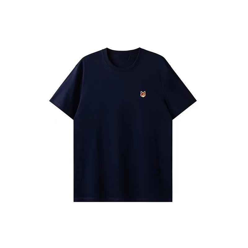 

Unisex Heavyweight Pure Cotton 300g Fox Head Embroidery T-shirt, Round Neck, Short Sleeve M темно-синий