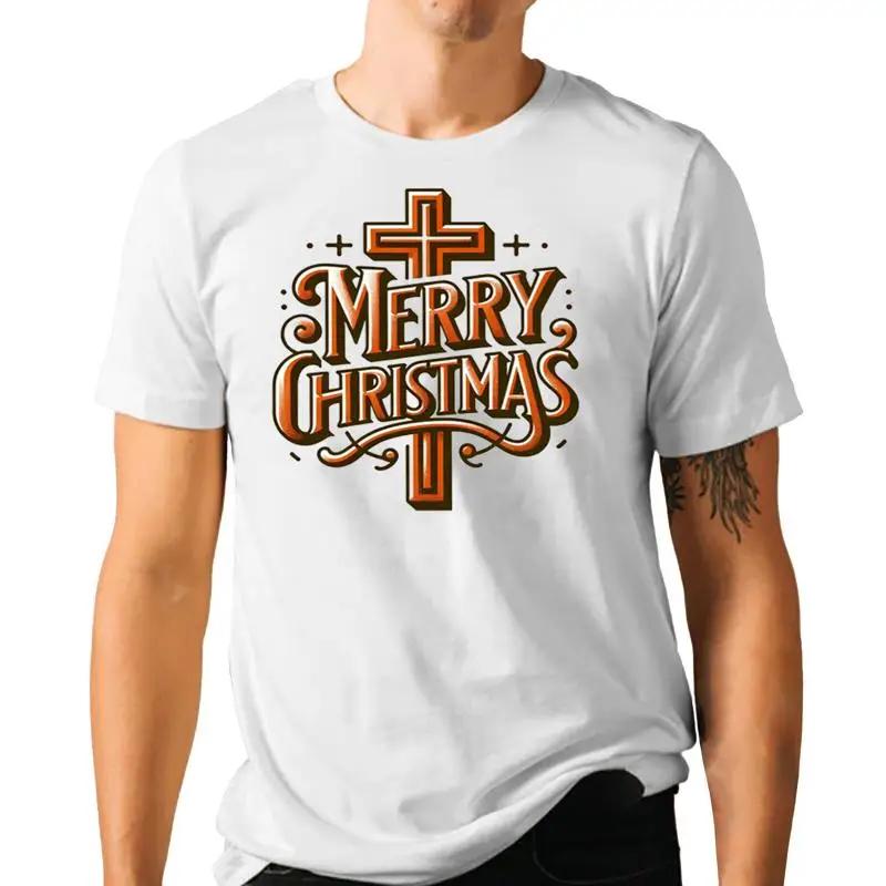 Merry Christmas T Shirt Xmas Holiday Faith Cross