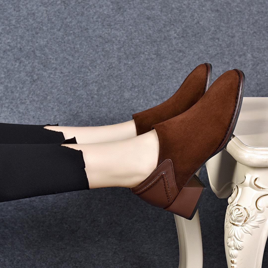 

Туфли-лодочки на среднем каблуке женские осенние новые с глубоким вырезом, круглым носком, квадратным каблуком, модная обувь, персонализированная женская обувь на четыре сезона 41