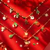 European & American Christmas Festival DIY Multi-Accessory Enamel Zirconia Necklace, 18K Gold-Plated Stainless Steel, Christmas Tree & Santa Styles.