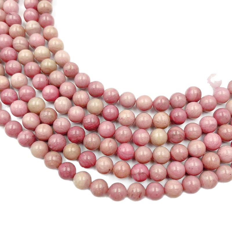 Różowy Kamień Naturalne Czerwone Koraliki z Włókna Drzewnego do DIY Biżuterii