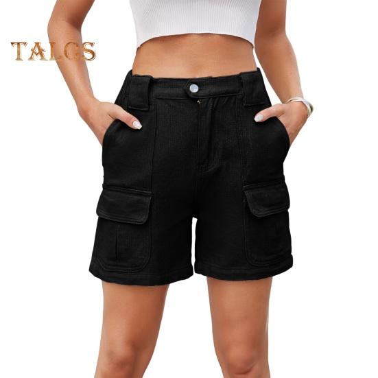

Женские шорты-карго, повседневные шорты-бермуды длиной до колена с множеством карманов, летние прямые брюки-карго XL чёрный