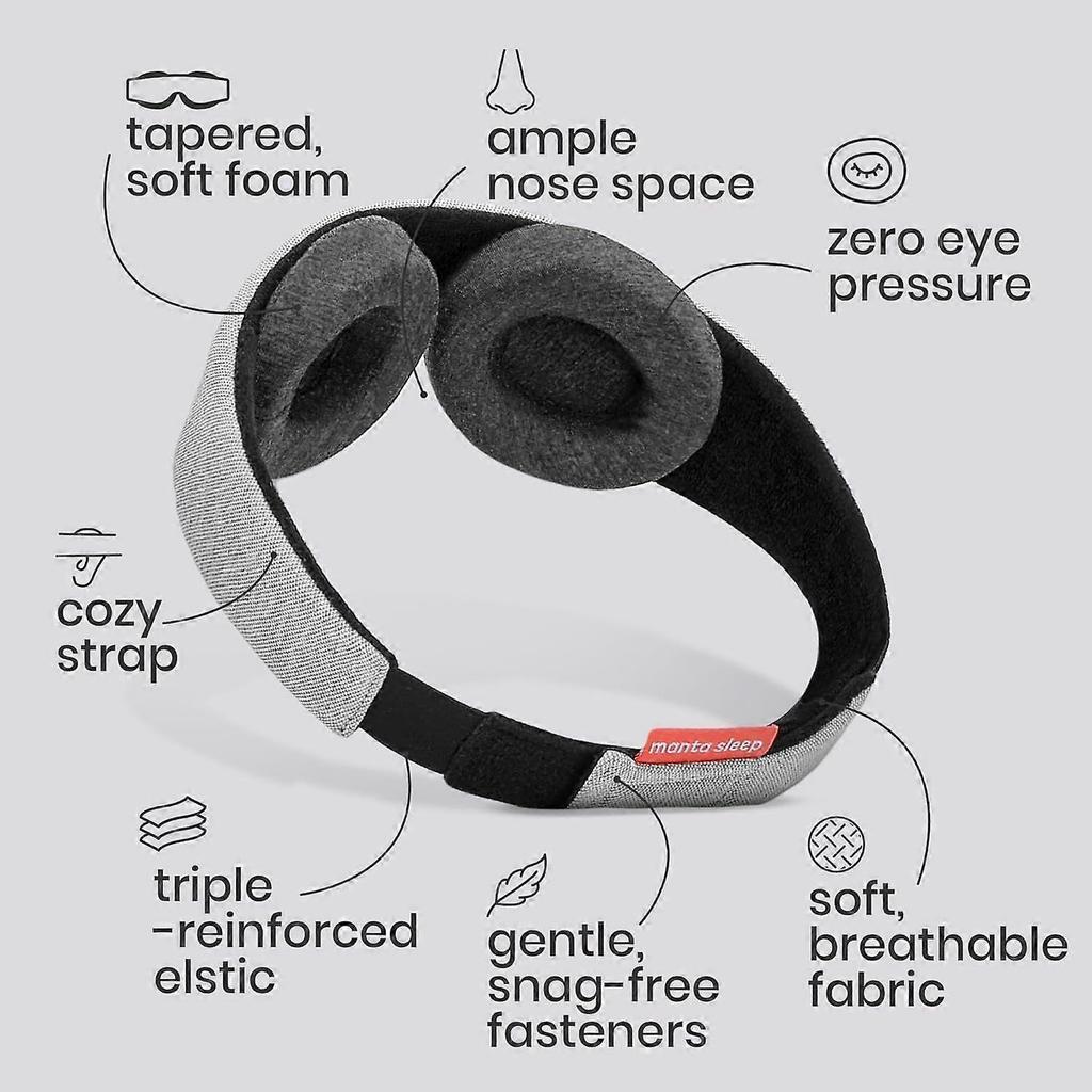 Sleep Mask - 100% Light Blocking, Adjustable Sleeping Mask with Detachable Eye Cups, Ultra Comfortable for Women & Men, Zero Pressure on Lashes, Perfe