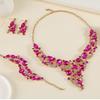 Retro Modeschmuck Set: Elegantes Halsketten-, Ohrring- und Armband-Set für Abendkleider