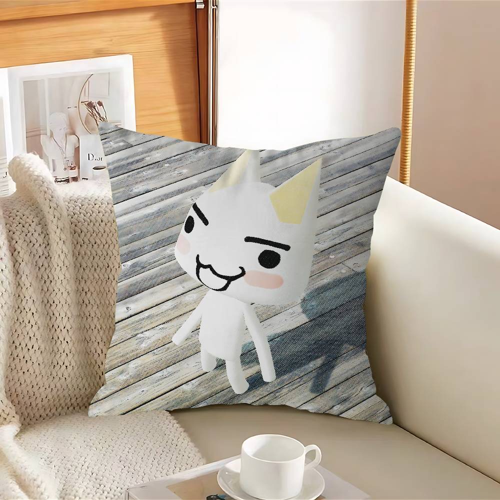 Inoue Anime Toro CUTE CatS Pillow Case Removable Washable Cushion Cover – All-Season Soft Linen