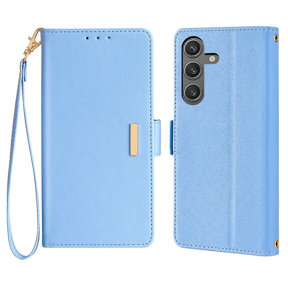 

For Samsung Galaxy S24+ Leather Wallet Case RFID Blocking Stand Cover with Hand Strap B