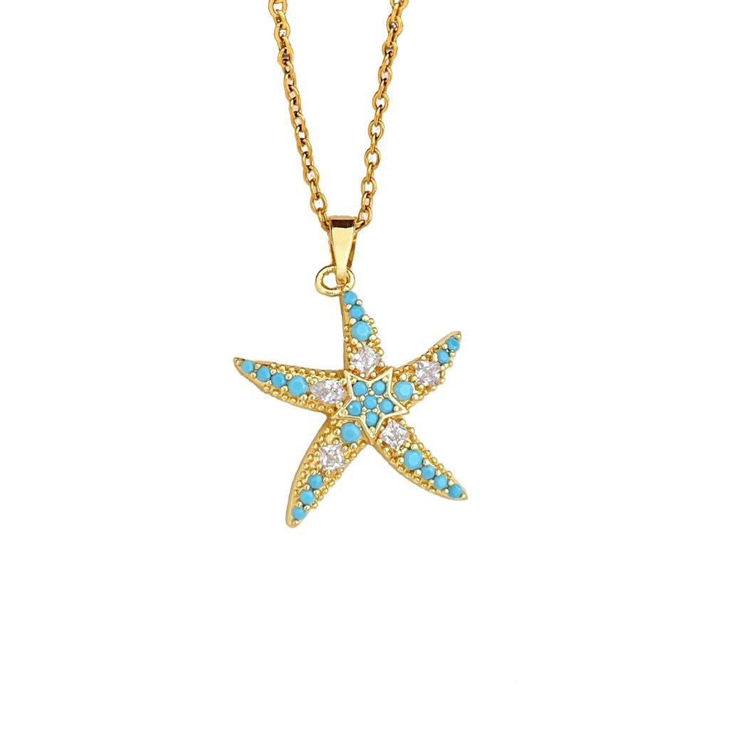 Necklace Ocean Wave Sea Star Oyster Necklace Accessory Women's Simple Design Accessory