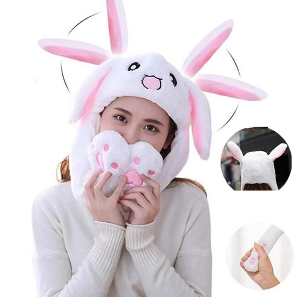 Cute Cartoon Rabbit Ear Hat Kawaii Bunny Ears Plush Winter Cosplay Anime Hat Birthday Gift Accessory