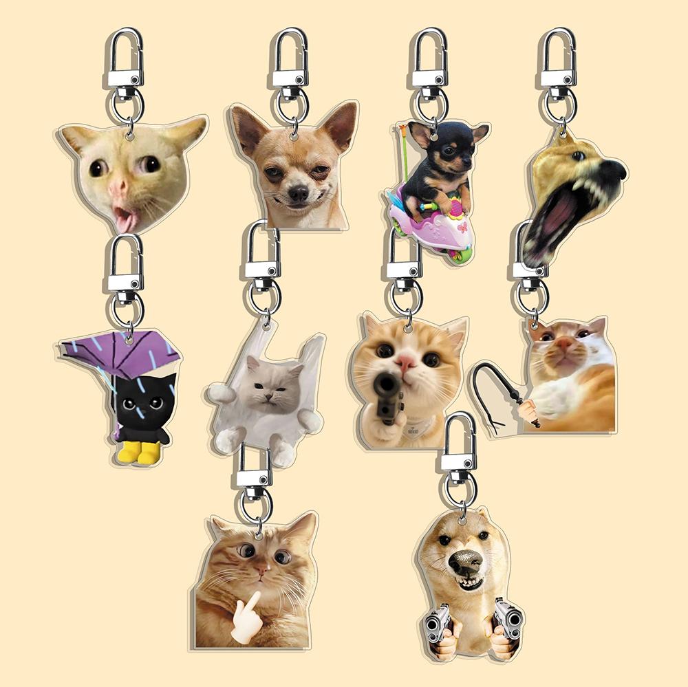 Funny Cat Keychain Student Gift Bag Women's Bag Cute Things Gift For Best Friends Cartoon