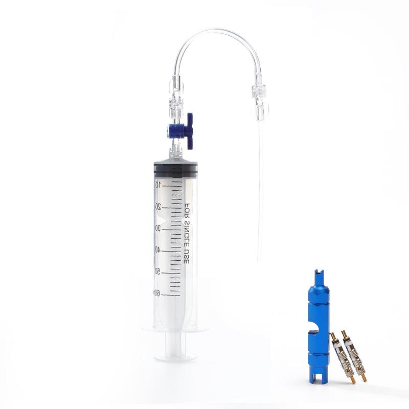 

60ML Bicycle Tubeless Sealant Syringe Injector Kit Tire Sealant Syringe with Valve Insert Removal Tool for Bicycle Repair Tubeless Valve 15x15.5cm,4Pcs білий/синій