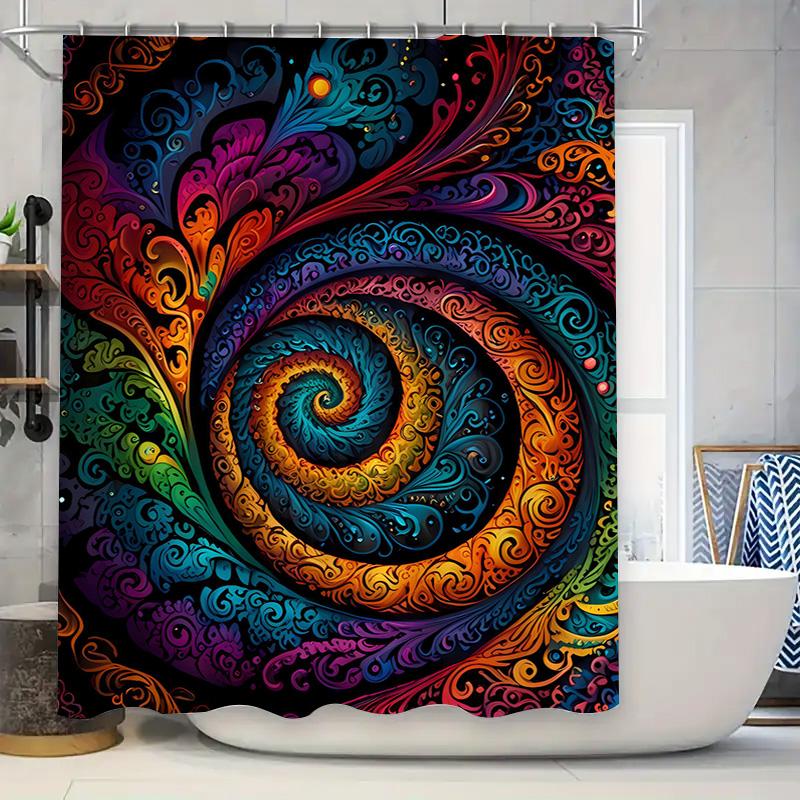 

Stunning Abstract Print Shower Curtain Vibrant Colors Modern Design For Bath Decor W60H190(CM)-1 Pcs