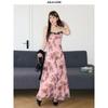 Julu Studio "Flower Dream Summer" Slightly Oversized Girls Pure Desire Lace Stitching Printing Suspender Skirt Plus Size Dress
