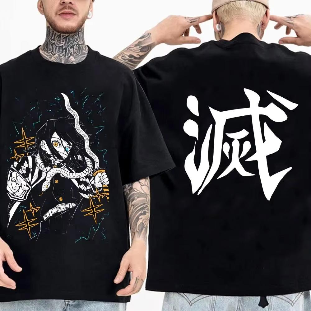 Pure cotton Demon Slayer character Tshirt summer new anime print loose and casual parentchild shortsleeved top