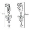 Fashion Butterfly Pentagram Non Perforated Navel Clip On Umbilical Navel Fake Pircing Zircon Cartilage Clip On Body Jewelry