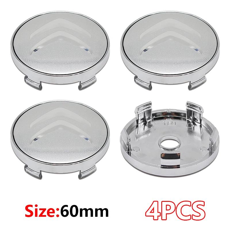 4 pezzi 3D 56mm 60mm Coprimozzo Centrale per Ruota Auto Copribadge Adesivo Per Citroen C4 Picasso Xsara C5 Aircross Cactus C1 C2 C3 C6 C8
