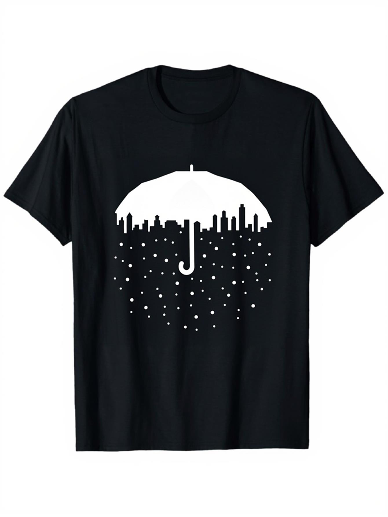 

Womens Shortsleeved Roundneck Tshirt Casual Summer Top Raindrop Print Everyday Wear Graphic Summer Streetwear Personality S