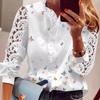 European & American Lace Patchwork Print Women's Shirt