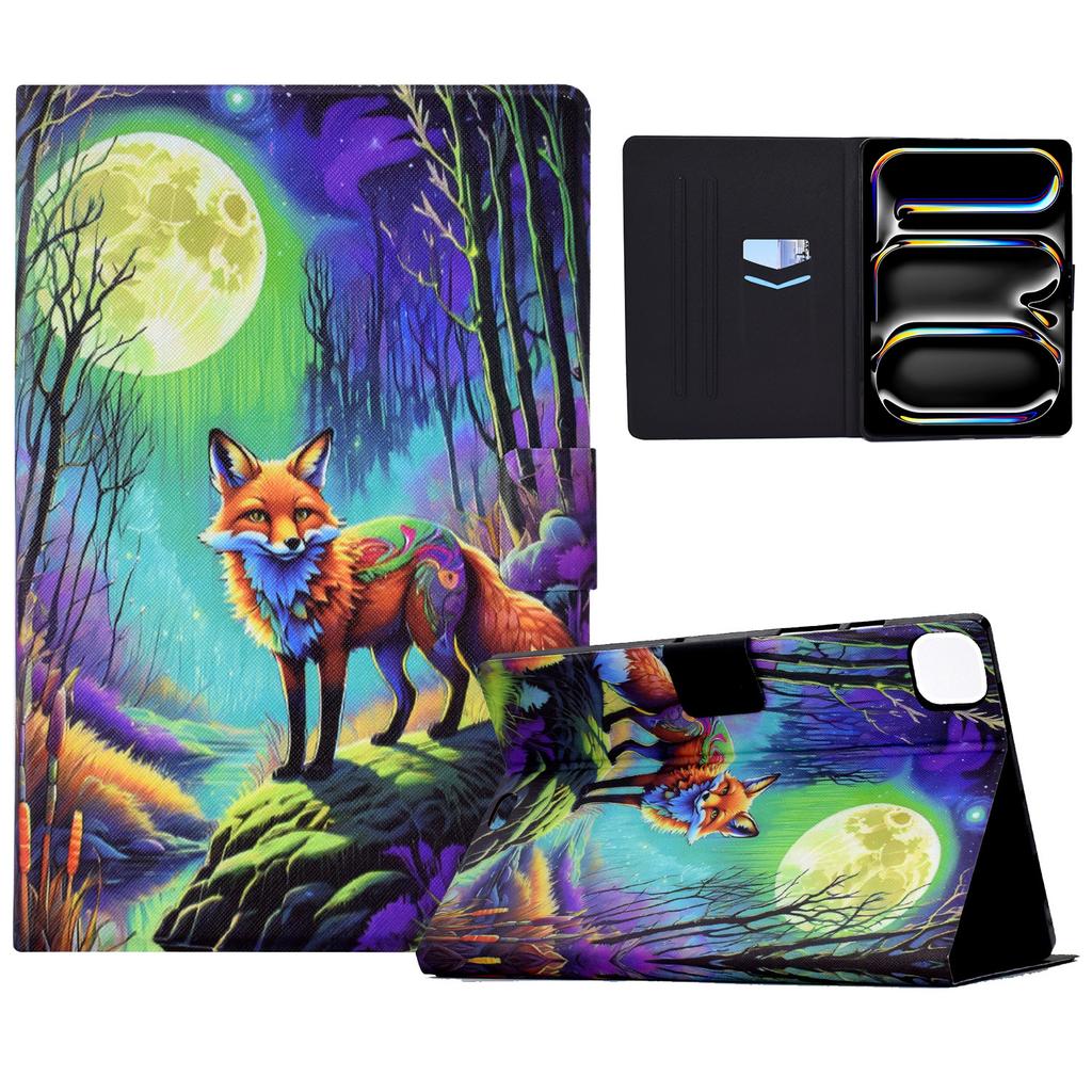 For iPad Pro 11 (2024) Case Pattern Leather Tablet Protective Cover Auto Sleep/Wake