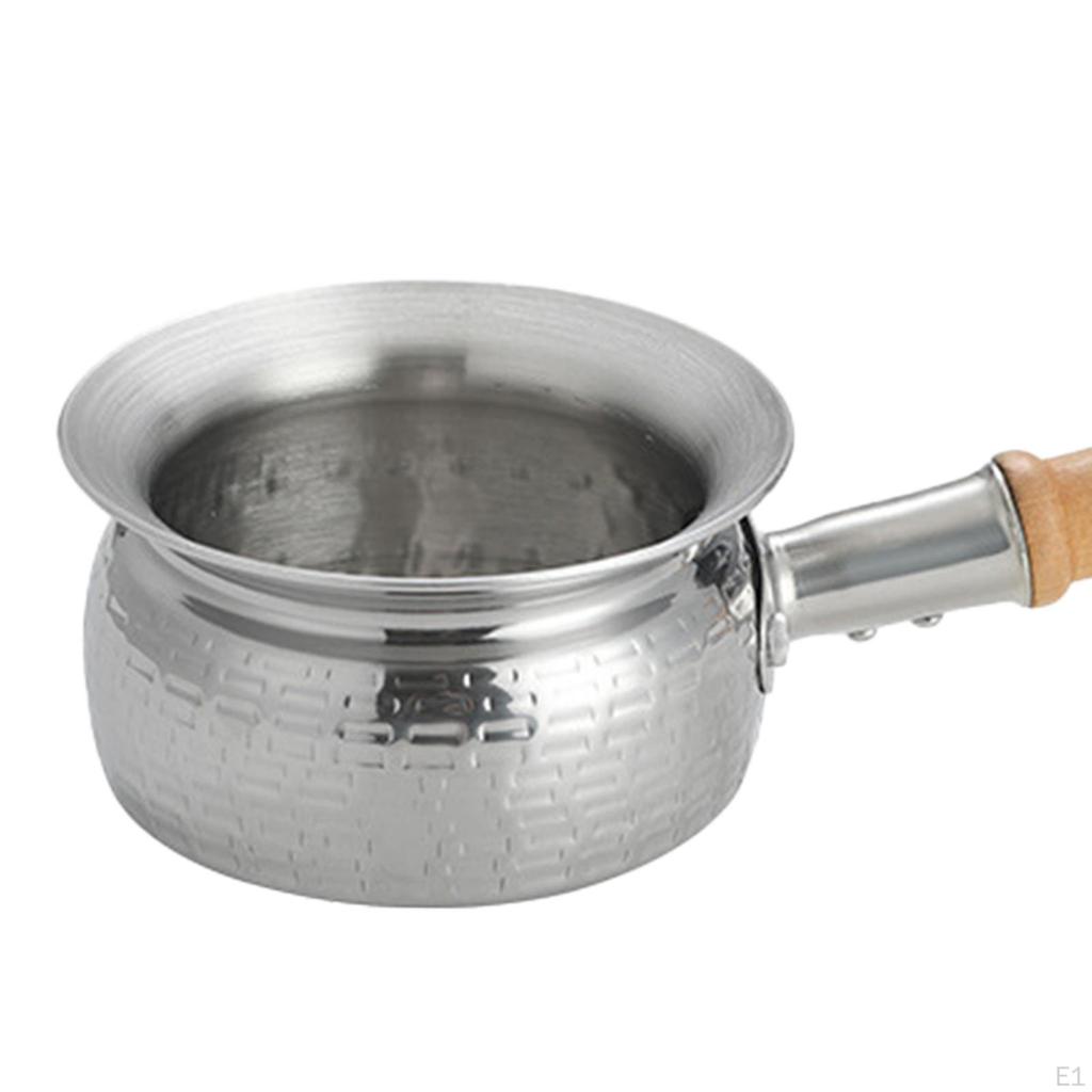 Japanese Saucepan with Long Wood Handle Multipurpose Milk Noodles Pasta Pot Stovepot