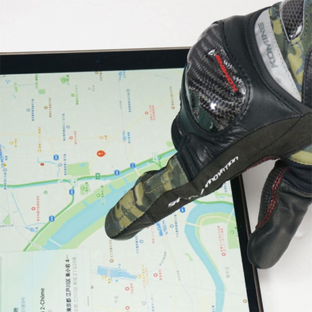 Komine GK-819 Carbon Protect Winter Gloves for Motorcycles, Beige, Size L