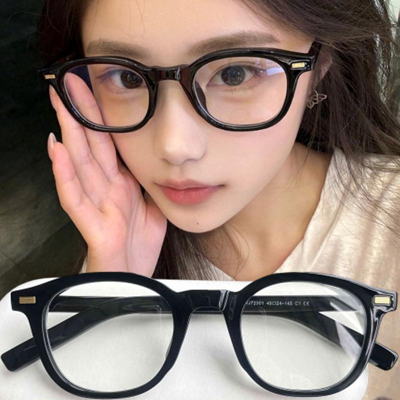 Fashion Round Frame Glasses Retro Aesthetics Modern Style Anti Blue Light Round Eyewear Vintage Black Leopard Frame Eye Glasses
