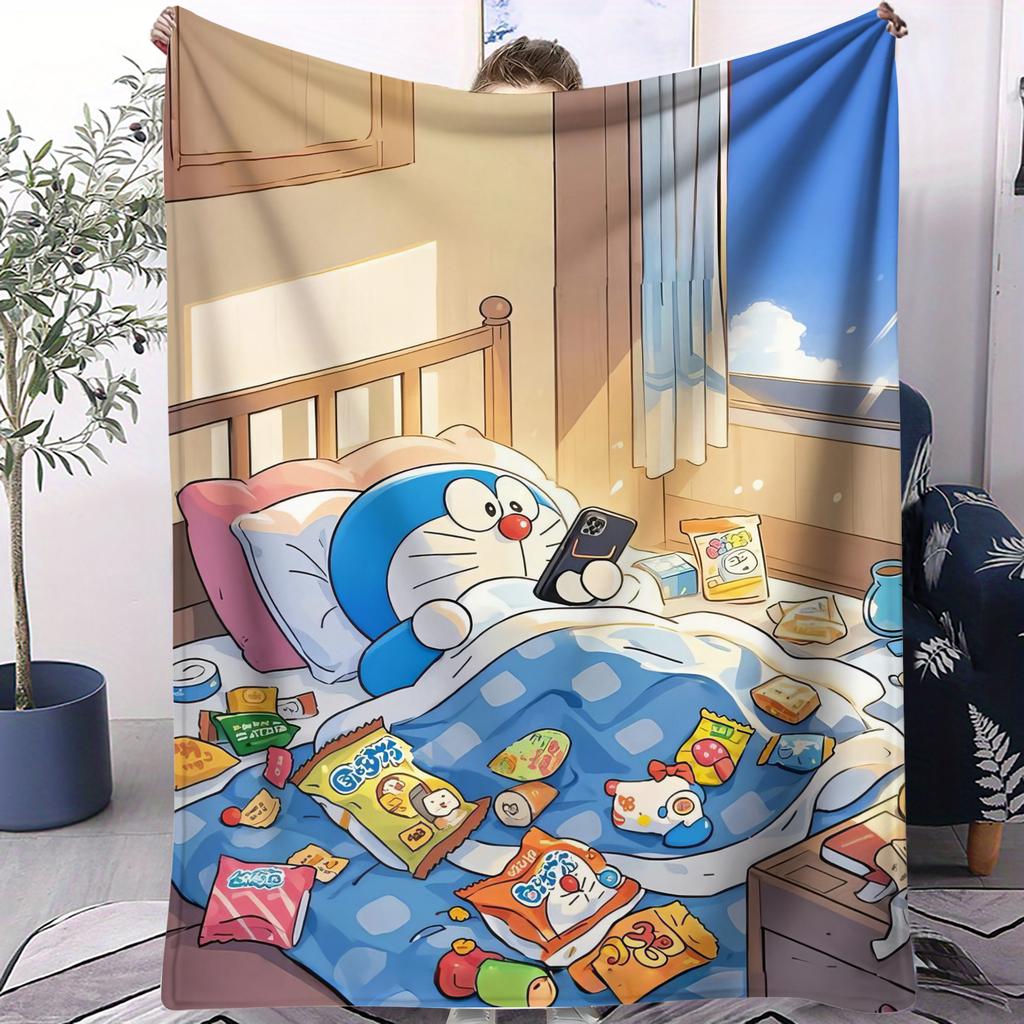 Hot Doraemon Japanese Anime Plush Small Cover Blanket Comfortable All Season Sofa Throw For Children Student Kids Birthday Gift