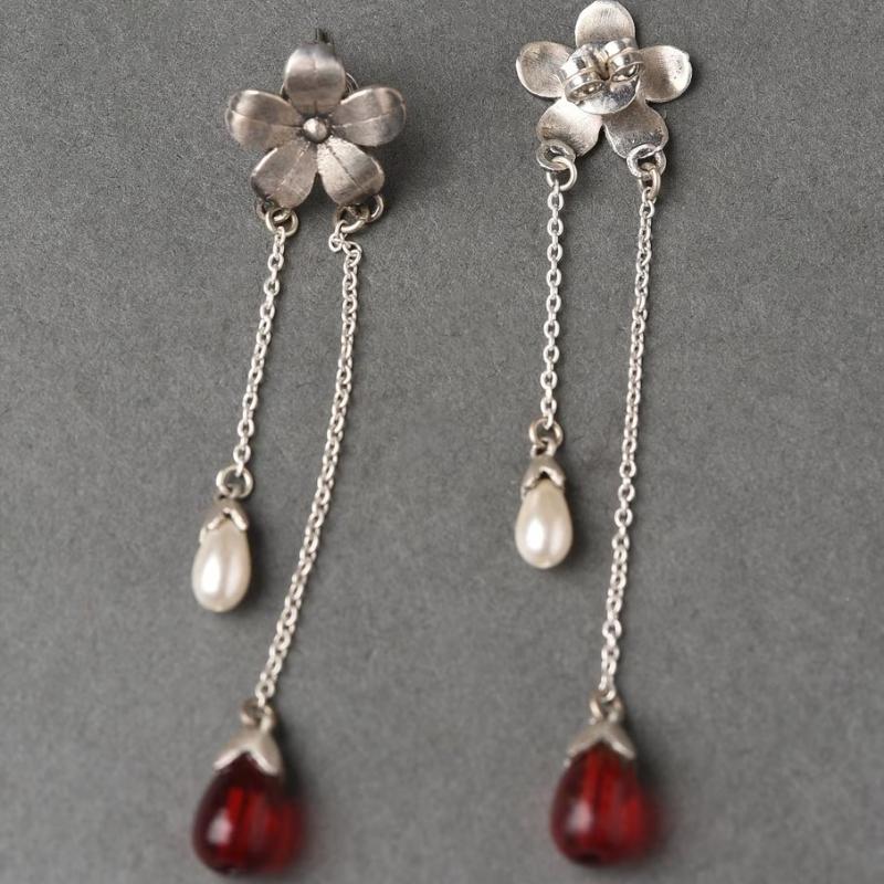 Винтажные модные серьги-подвески с кисточками, имитацией жемчуга и цветами, женские персонализированные этнические аксессуары, подарки к празднику