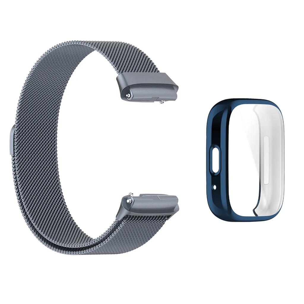 Strap For Xiaomi Redmi Watch 3 Active/3 Lite With TPU Soft Case Screen Protector Replacement Metal Milanese Magnetic Watchband