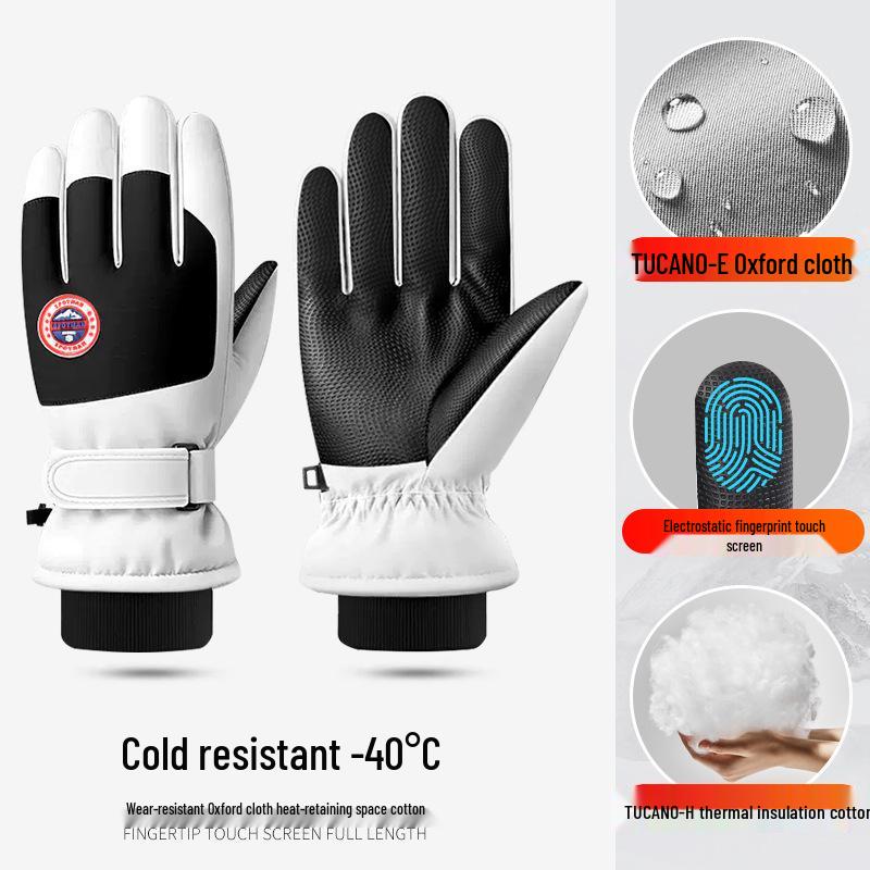 Unisex Ski Gloves: Winter Cycling, Non-Slip, Fleece-Lined, Warm, Touchscreen-Friendly, Windproof, Cold-Resistant