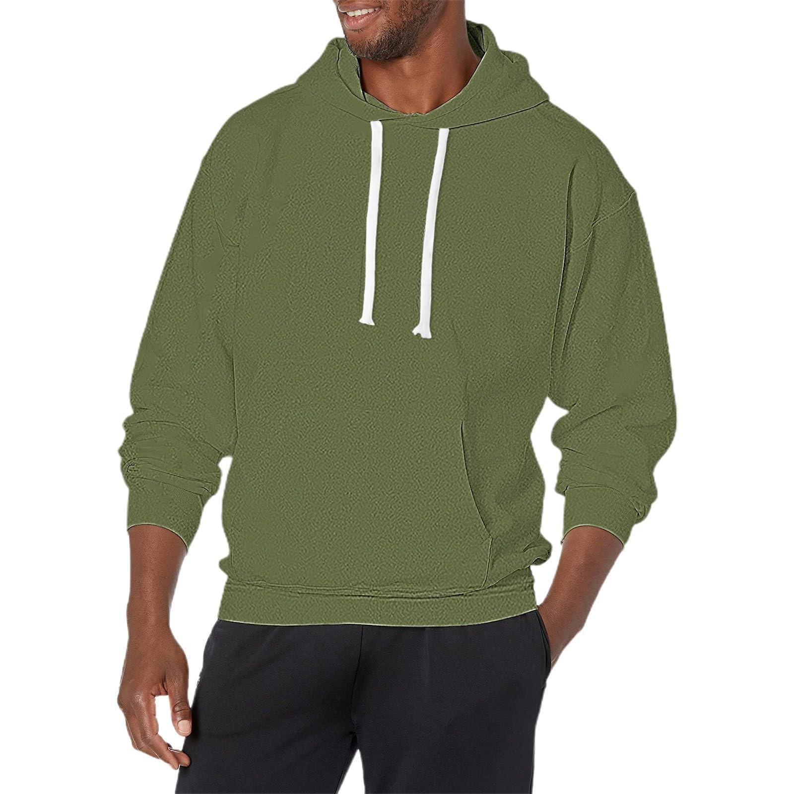 

Мужская повседневная уличная однотонная толстовка с капюшоном и длинным рукавом XXL