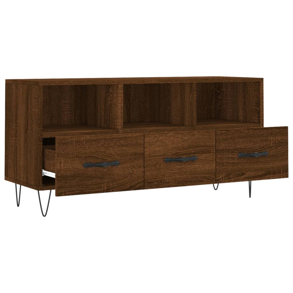 TV Stand Brown Oak Effect 102 x 36 x 50 cm Particleboard